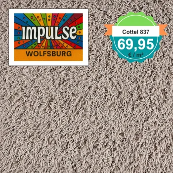 Draufsicht JAB Cottel 837 Greige – Teppichboden, Farbe Greige, Preis 69,95 €/m²